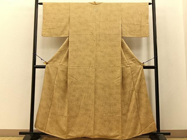 平和屋着物■上質な小紋　鹿の子地紋　たたき染め　正絹　逸品　BAAW9828hj