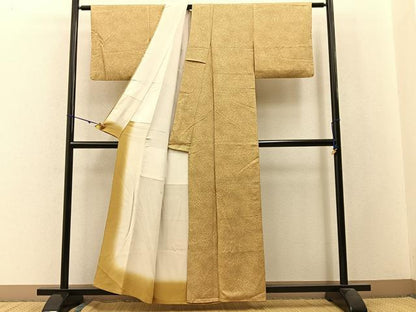 平和屋着物■上質な小紋　鹿の子地紋　たたき染め　正絹　逸品　BAAW9828hj