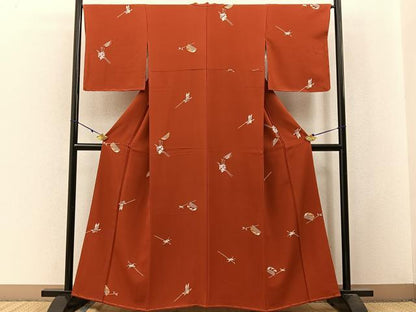 平和屋着物■上質な小紋　簪　櫛　正絹　逸品　BAAW9834hj