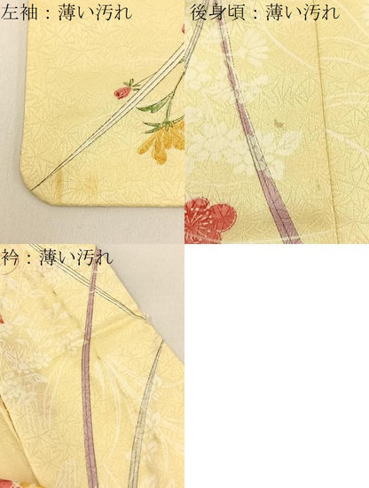 平和屋着物■上質な小紋 花蝶文 正絹 逸品 BAAW9835hj