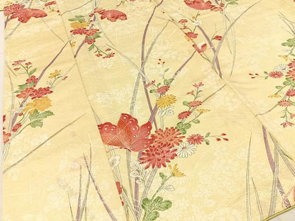 平和屋着物■上質な小紋 花蝶文 正絹 逸品 BAAW9835hj