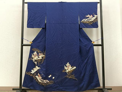 平和屋着物■訪問着 御所車花鳥文 金彩 正絹 逸品 BAAW9837hj