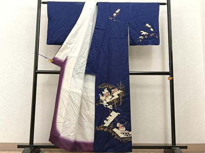 平和屋着物■訪問着 御所車花鳥文 金彩 正絹 逸品 BAAW9837hj