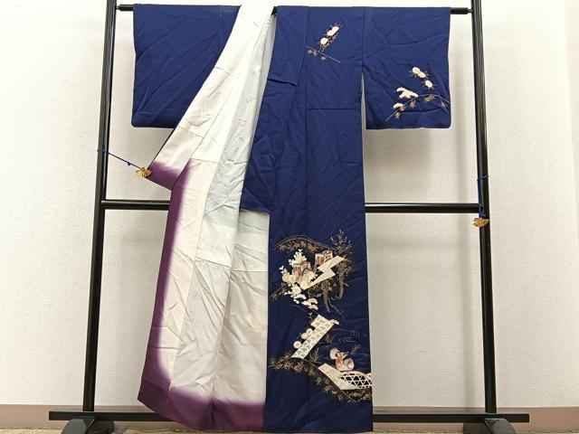 平和屋着物■訪問着 御所車花鳥文 金彩 正絹 逸品 BAAW9837hj
