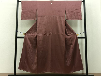 平和屋着物■上質な色無地 蘇芳香色 正絹 逸品 BAAW9841hj