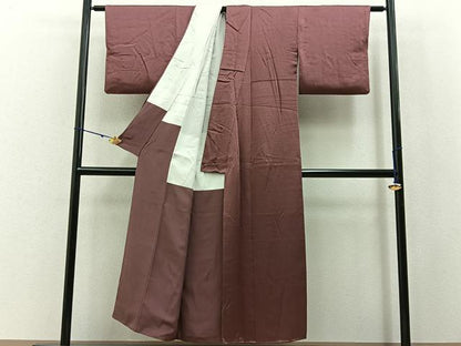 平和屋着物■上質な色無地 蘇芳香色 正絹 逸品 BAAW9841hj