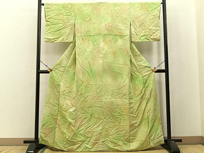 平和屋着物■上質な小紋　草花地紋　暈し染め　正絹　逸品　BAAW9843hj