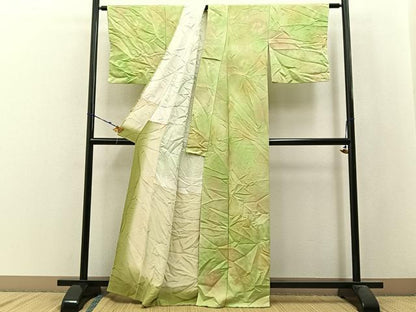 平和屋着物■上質な小紋　草花地紋　暈し染め　正絹　逸品　BAAW9843hj
