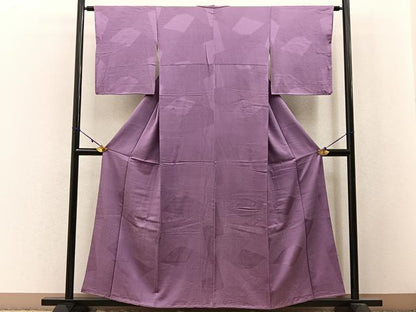 平和屋着物■上質な色無地 切嵌地紋 浅紫色 正絹 逸品 BAAW9848hj