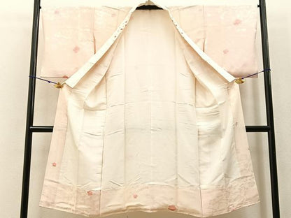 平和屋着物■長襦袢 袷 絞り 枝梅文 半衿刺繍 正絹 逸品 BAAW9850hj