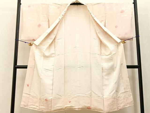 平和屋着物■長襦袢 袷 絞り 枝梅文 半衿刺繍 正絹 逸品 BAAW9850hj