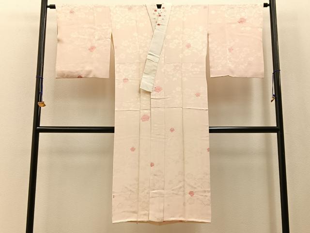平和屋着物■長襦袢 袷 絞り 枝梅文 半衿刺繍 正絹 逸品 BAAW9850hj