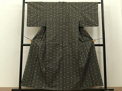 平和屋着物■本場村山大島紬 吉祥花文 正絹 逸品 未使用 BAAW9852hj
