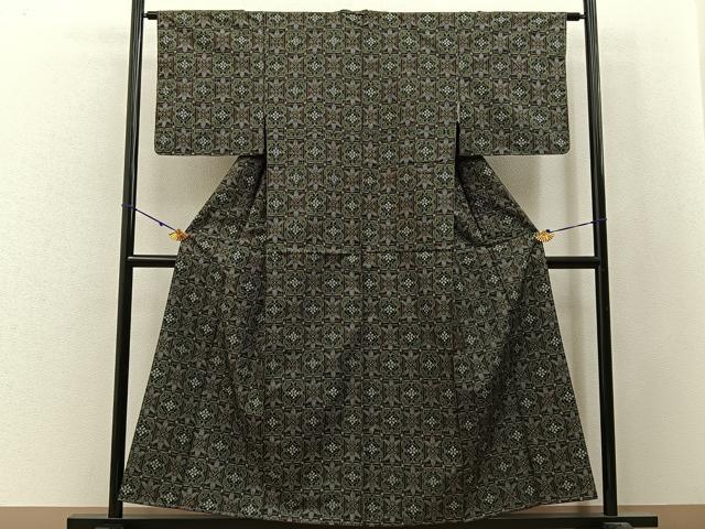 平和屋着物■本場村山大島紬 吉祥花文 正絹 逸品 未使用 BAAW9852hj