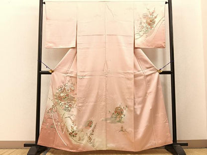平和屋着物■訪問着 刺繍 雪輪花文 暈し染め 金彩 正絹 逸品 BAAW9855hj