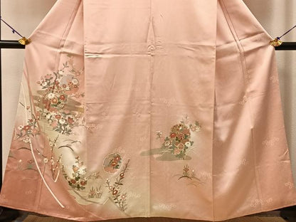 平和屋着物■訪問着 刺繍 雪輪花文 暈し染め 金彩 正絹 逸品 BAAW9855hj