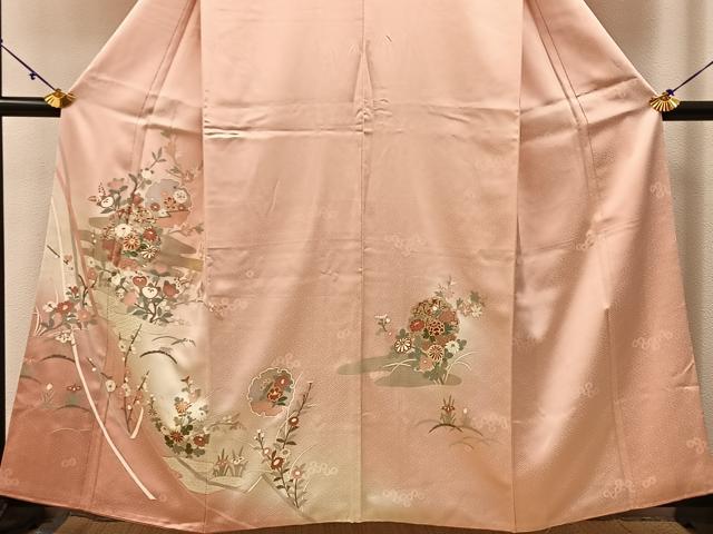 平和屋着物■訪問着 刺繍 雪輪花文 暈し染め 金彩 正絹 逸品 BAAW9855hj