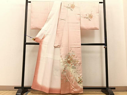 平和屋着物■訪問着 刺繍 雪輪花文 暈し染め 金彩 正絹 逸品 BAAW9855hj