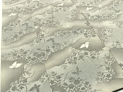 平和屋着物■上質な紬　花蝶文　正絹　逸品　BAAW9857hj