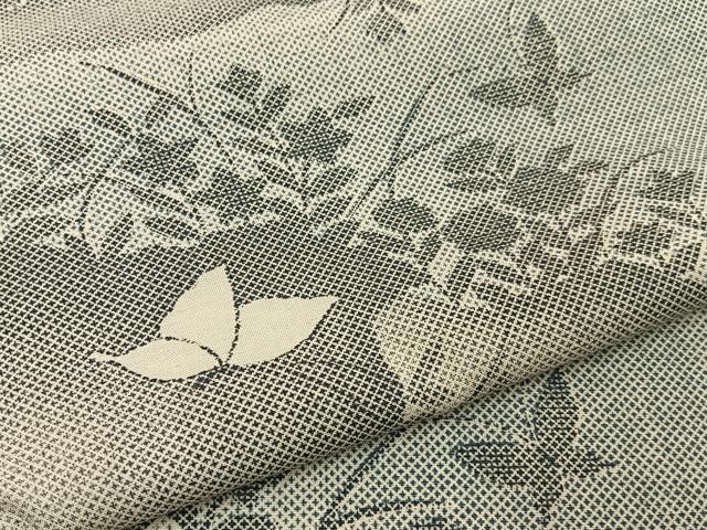 平和屋着物■上質な紬　花蝶文　正絹　逸品　BAAW9857hj
