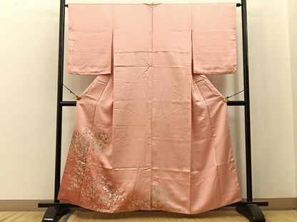 平和屋着物■中国三大刺繍 スワトウ刺繍 訪問着 地紙花文 暈し染め 金銀彩 正絹 逸品 BAAW9858hj