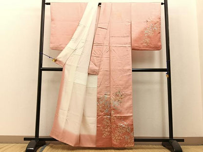 平和屋着物■中国三大刺繍 スワトウ刺繍 訪問着 地紙花文 暈し染め 金銀彩 正絹 逸品 BAAW9858hj