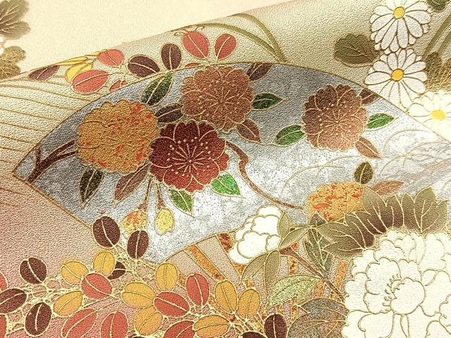 平和屋着物■訪問着 地紙草花文 暈し染め 金銀彩 正絹 逸品 BAAW9861hj