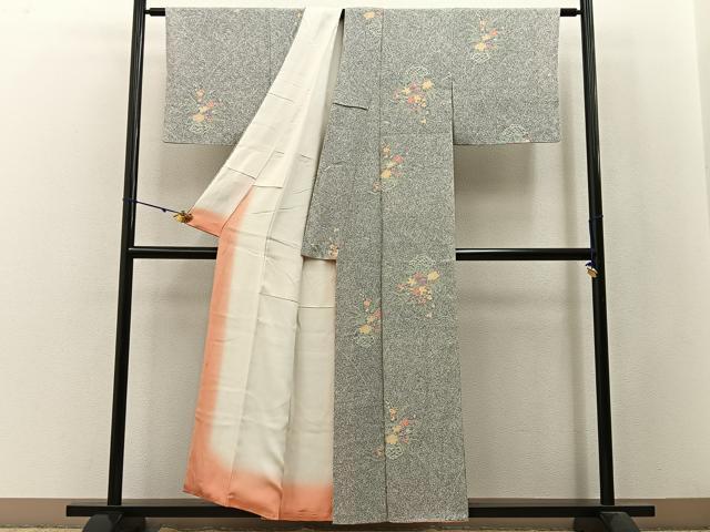 平和屋着物■上質な小紋　花籠文　たたき染め　正絹　逸品　BAAW9864hj