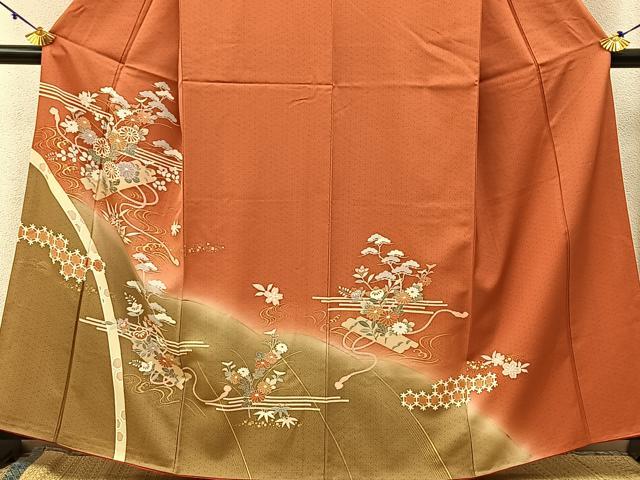 平和屋着物■訪問着 花筏 暈し染め 金彩 正絹 逸品 BAAW9865hj