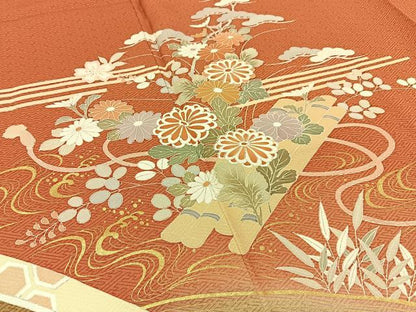 平和屋着物■訪問着 花筏 暈し染め 金彩 正絹 逸品 BAAW9865hj