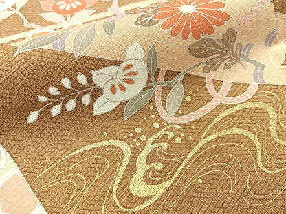 平和屋着物■訪問着 花筏 暈し染め 金彩 正絹 逸品 BAAW9865hj