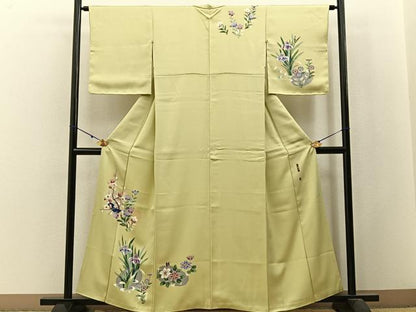 平和屋着物■訪問着 友禅 作家物 草花文 正絹 逸品 BAAW9868hj