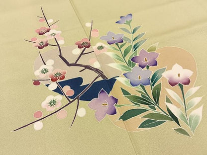平和屋着物■訪問着 友禅 作家物 草花文 正絹 逸品 BAAW9868hj