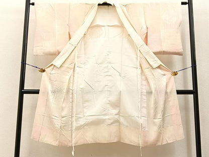 平和屋着物■長襦袢 無双仕立て 草花地紋 暈し染め 正絹 逸品 BAAW9869hj