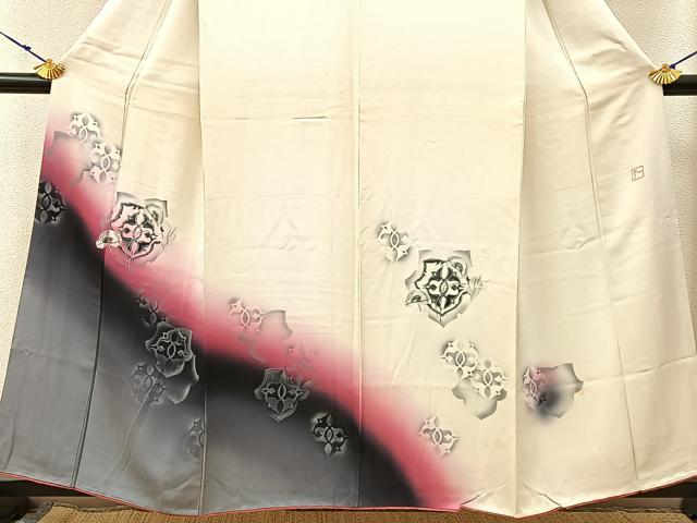 平和屋着物■夢一光 村上一光 訪問着 飾花文 暈し染め 銀彩 正絹 逸品 BAAW9870hj