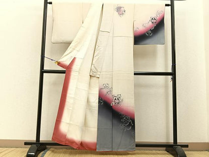 平和屋着物■夢一光 村上一光 訪問着 飾花文 暈し染め 銀彩 正絹 逸品 BAAW9870hj