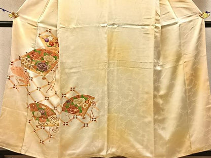 平和屋着物■訪問着 檜扇花文 暈し染め 金彩 やまと誂製 正絹 逸品 BAAW9875hj