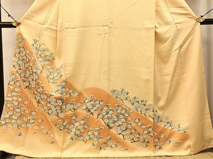 平和屋着物■豪華色留袖 刺繍 菊 暈し染め 金彩 正絹 逸品 BAAW9879hj