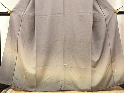 平和屋着物■訪問着 笹 たたき染め 正絹 逸品 BAAW9895hj