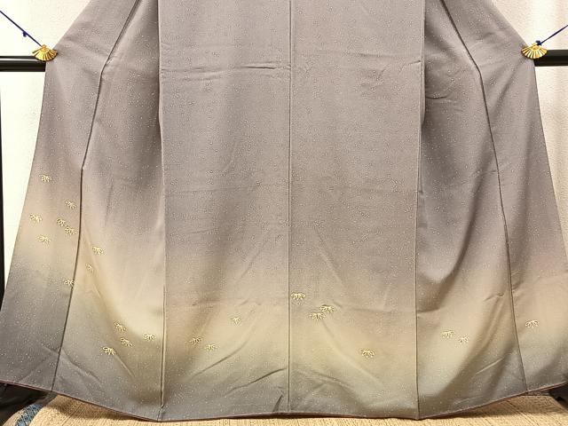 平和屋着物■訪問着 笹 たたき染め 正絹 逸品 BAAW9895hj