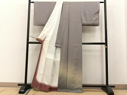 平和屋着物■訪問着 笹 たたき染め 正絹 逸品 BAAW9895hj