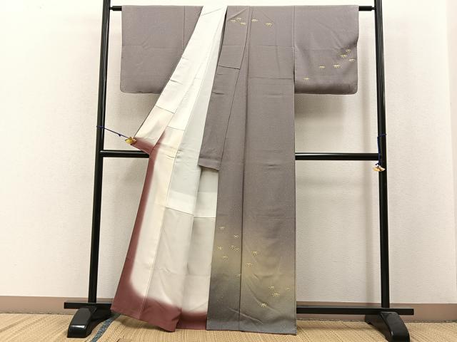 平和屋着物■訪問着 笹 たたき染め 正絹 逸品 BAAW9895hj