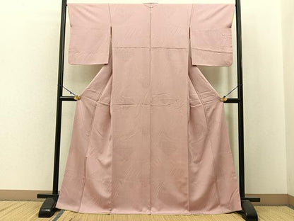 平和屋着物■上質な色無地 切嵌地紋 虹色 正絹 逸品 BAAW9896hj