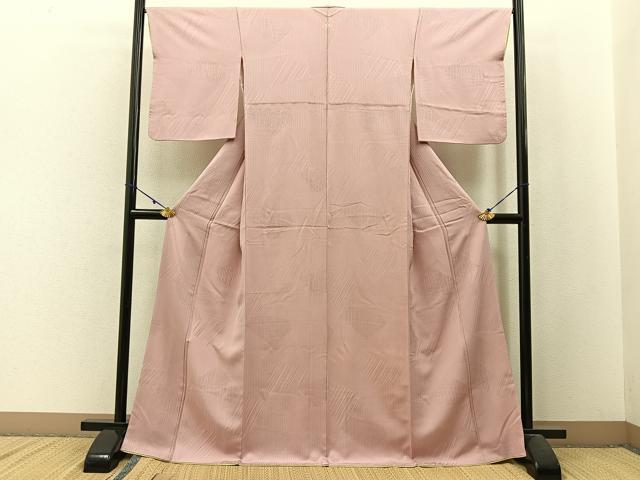 平和屋着物■上質な色無地 切嵌地紋 虹色 正絹 逸品 BAAW9896hj