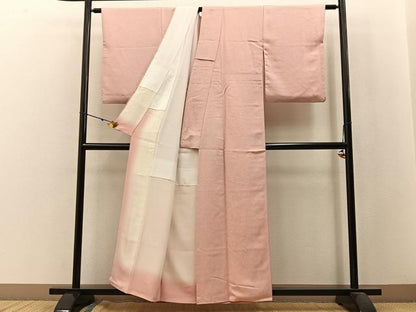 平和屋着物■上質な小紋 流水萩文 たたき染め 正絹 逸品 BAAW9898hj
