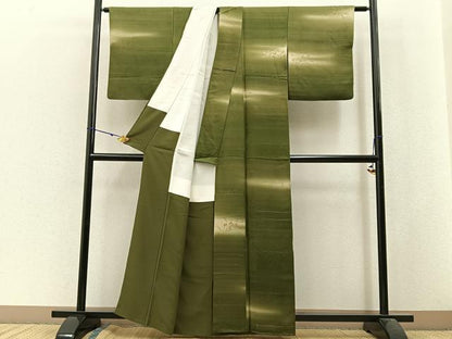 平和屋着物■上質な小紋　草花文　暈し染め　金彩　正絹　逸品　BAAW9901hj