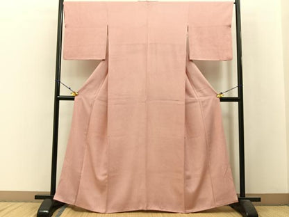 平和屋着物■江戸小紋　流水文　万筋　鉛丹色×薄卵色　やまと誂製　正絹　逸品　BAAW9905hj