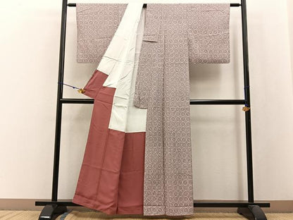 平和屋着物■上質な小紋 吉祥花文 正絹 逸品 BAAW9910hj