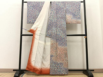 平和屋着物■訪問着 草花尽くし 暈し染め 正絹 逸品 BAAW9912hj