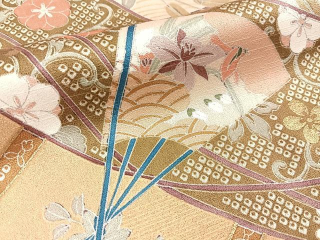 平和屋着物■豪華色留袖 檜扇花鳥文 金彩 正絹 逸品 BAAW9914hj